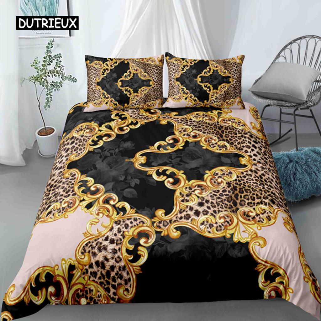 

Черно-золотой пододеяльник, комплект постельного белья, роскошный европейский стиль, винтажное постельное белье размера «queen-king» для девочек, женщин, украшение для спальни, комплекты постельного белья 155x215cm 3pcs