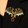 Gothic Fantasy Colorful Enamel Wings Lapel Pin Twin Winged Dragon Brooches for Women Men Game Cosplay Suit Coat Decor Jewelry
