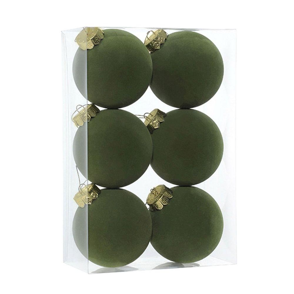 6pcs Set 8CM Size Christmas Ball Decoration Plastic Velvet Balls Party Wedding Gifts Christmas Tree Pendant Flock Colored