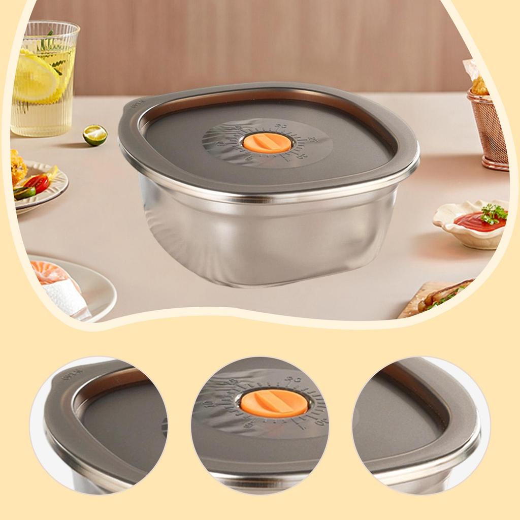 Fridge Storage Box Stainless Steel Airtight Leakproof Food Container Refrigerator Organizer