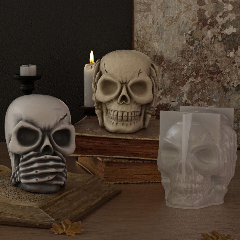 Food Grade Skull Craft Mold Safe Realistic Skull Mold For Kids Resin Art Projects Halloween Home Decoration