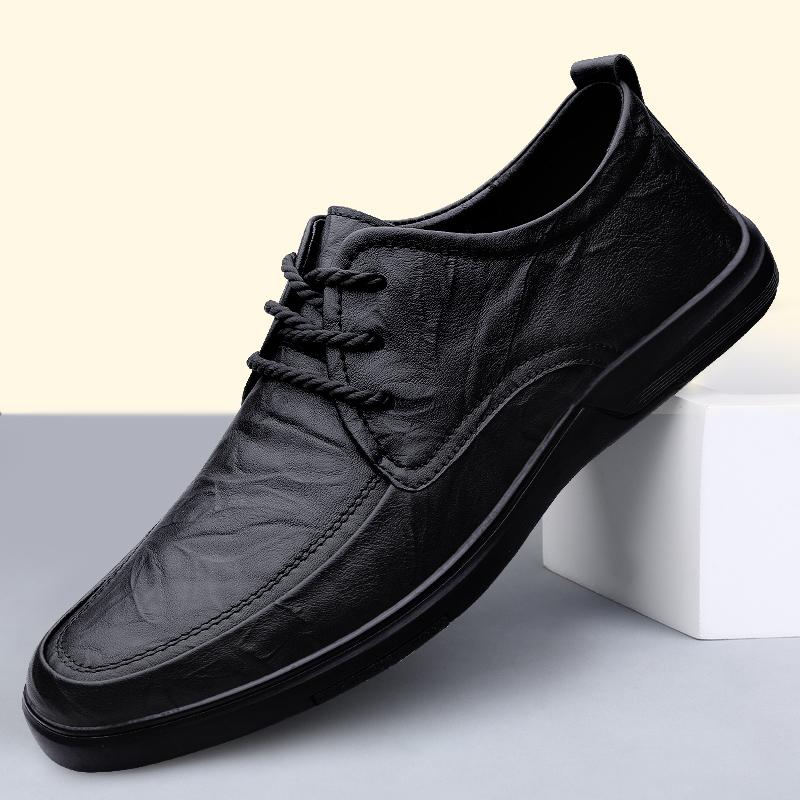 Luxury Brand Lace-up Leather Loafers Business Formal Men's Shoes Thick-soled Comfortable Soft-soled Casual Shoes High-quality