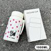 Süße Katze & Herz Aufdruck Isolierte Wasserflasche, 700/1000ml Edelstahl Thermosflasche mit Tragbarem Griff für Kinder und Erwachsene