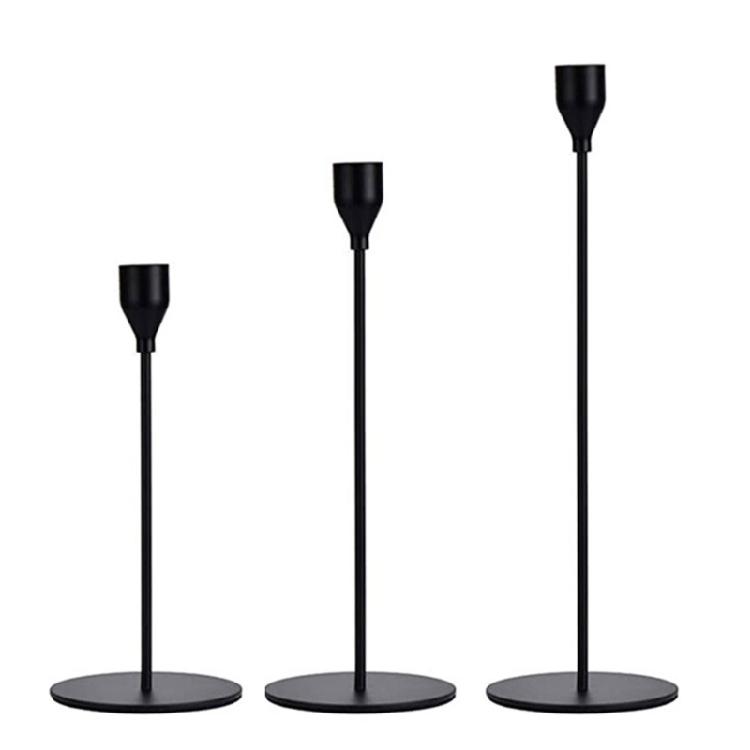 Iron Candle Holders Set 3Pieces French Type Elegant Candle Stands for Creative Inviting Space Decoration Elegant