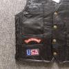 Chaqueta de cuero clásica para hombre chaleco de locomotora chaleco de cuero chaleco de cuero chaleco de montar 14 insignias bordadas