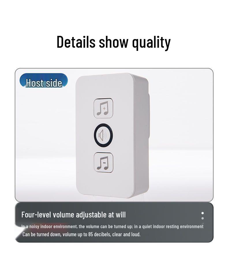 Smart Wireless Long-Distance Remote Control Doorbell for Elderly with Large Volume