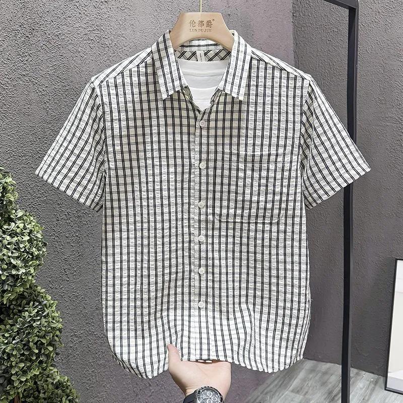 Heren Ruitjes Korte Mouw Nep Twee Delig Shirt Retro Casual Dagelijks Topje