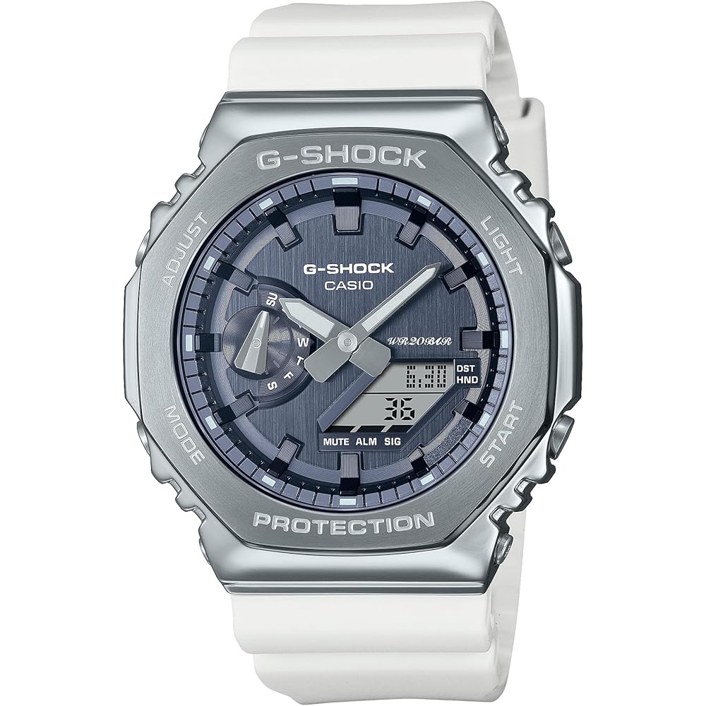 Casio G-Shock Metal Covered GM-2100WS-7AJF Men s Watch White, Durable, Water Resistant, Stylish Design