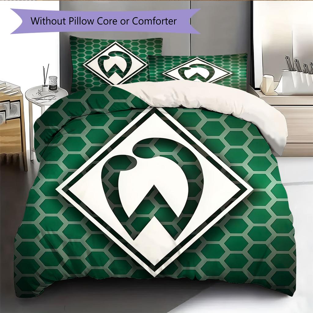 Set Copripiumino Trapuntato con Logo Werder Federa Decorazione per la Casa Regalo di Compleanno (1 * copripiumino + 2 * federa, senza nucleo)
