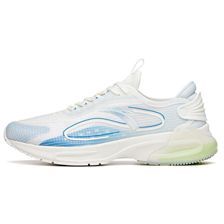 Anta Tron 1.0 Cushioning Slip Resistant Abrasion Resistant Breathable Low top Running Shoes Men's White Blue Gray 112125518-1
