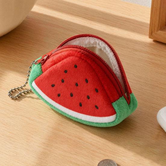 Plush Coin Purse Cute Wallet Small Coin Pouch Mini Change Purse Case Fruit Zipper