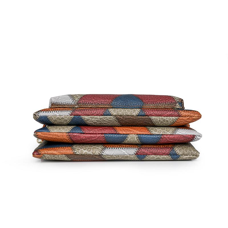 Geantă pentru femei, cu bloc de culoare, din piele moale, geantă de umăr cu mai multe straturi Geanta mamei de vârstă mijlocie