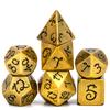 Cusdie Metal D&D Dice with Dragon Font 7Pcs DND Polyhedral Dice Set for Role Playing Game Tabletop Pathfinder Board Games