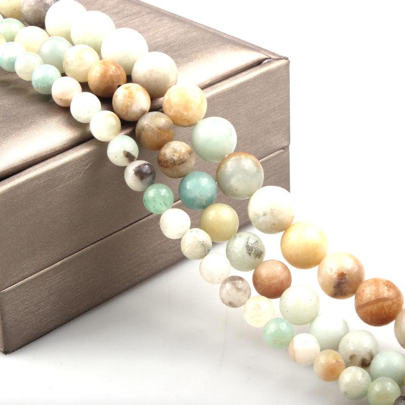 Natural Amazonite Round Beads Jewelry Accessories