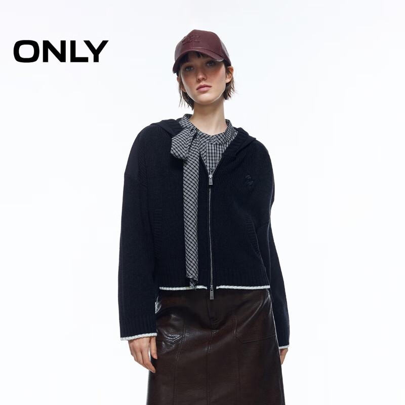 ONLY Women s Loose Fit Hooded Zip Cardigan S