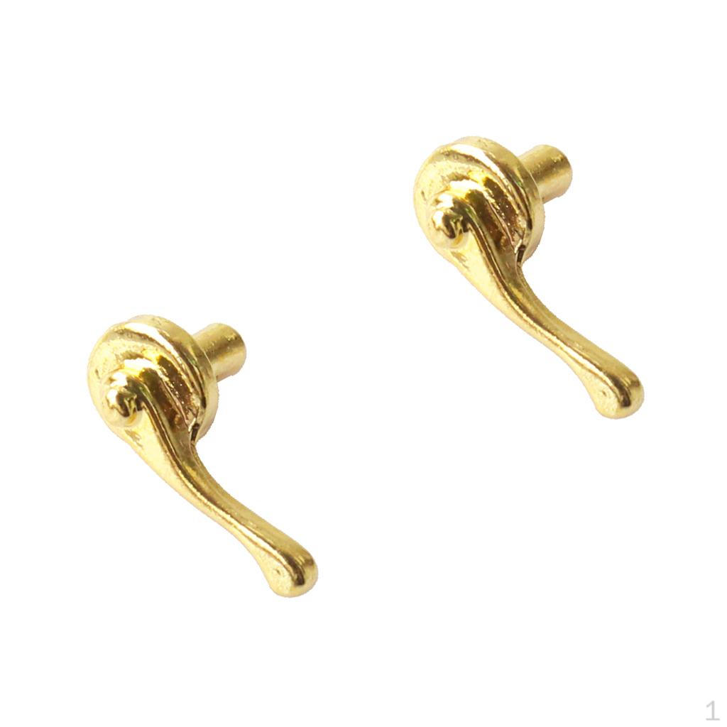 

2pcs 1/12 Scale Alloy Door Handles Knobs Dollhouse Miniature Accessories