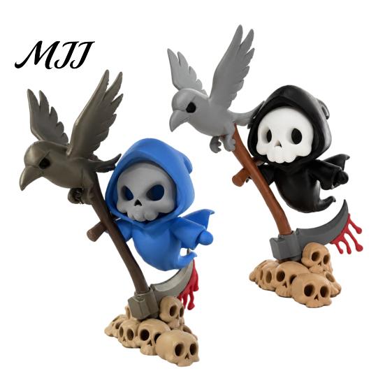 Cute Crow Skull Figurines Halloween Sickle And Ornament, 3D Printed Desktop Decoration, Decorative Crafts Funny Print Collectible Figurine for