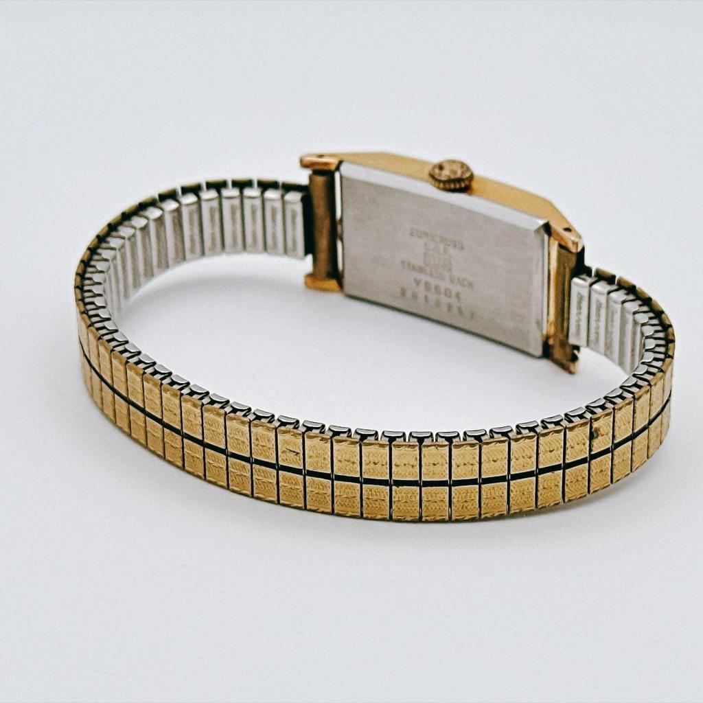 Used vintage CITIZEN PARASHOCK ladies watch bracelet watch gold rectangular 17 jewels 60s