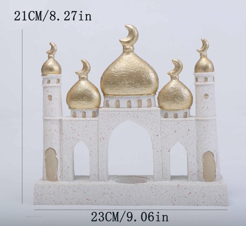 1 PC Candlestick Muslim Kaaba Dome Mosque Islamic Desktop Ornament Table Car Decor Crafts Gifts