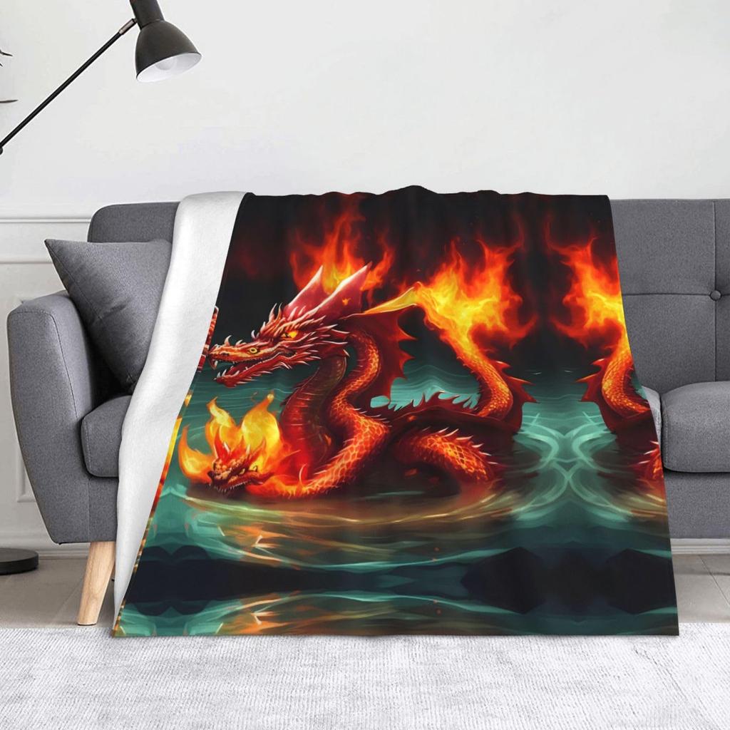 Blue Dragon Print Gift Blanket Home Decoration Gift Soft Flannel Blanket Nap Blanket Gift Blanket Source