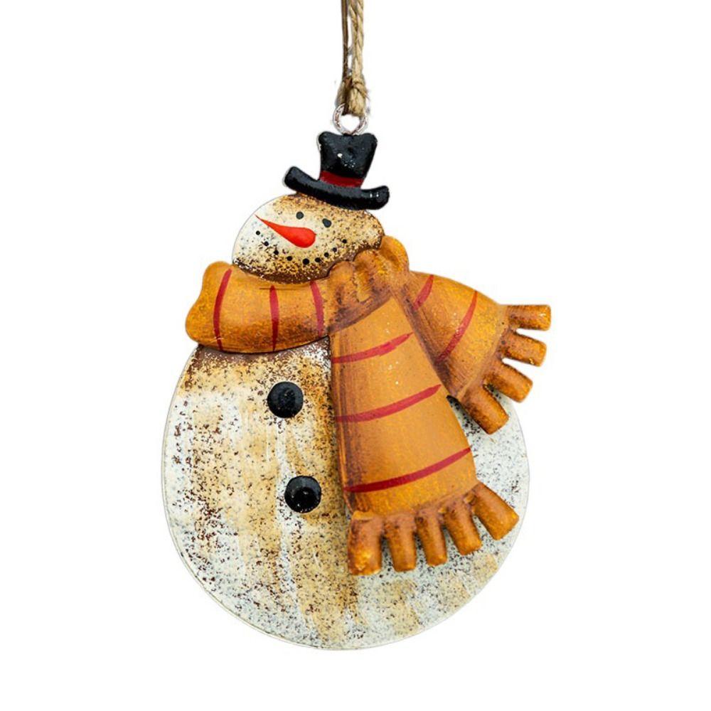 Vintage Christmas Snowman Pendant 2D Snowman Doll Pendant Santa Claus Hanging Ornaments  New Year