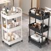 Compact Trolley Storage Rack Multi-layer Basket for Kitchen, Bathroom, and Bedroom 