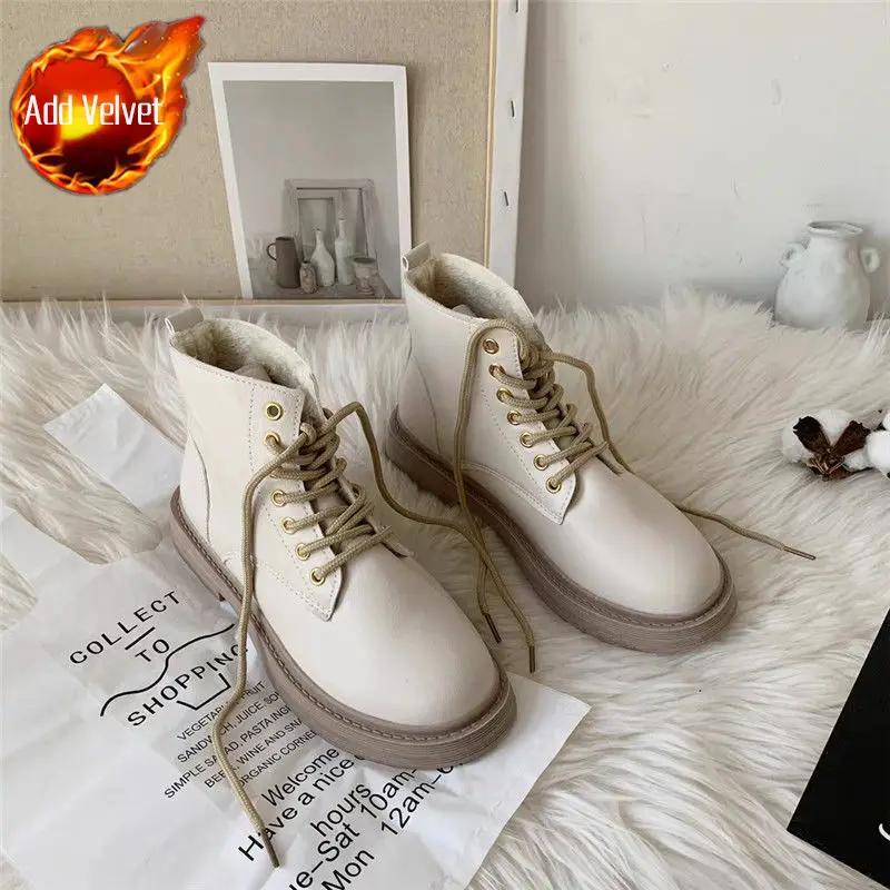 Fashion Booties Large Size Warm Flat Female Short Shoes Round Toe Boot Designer Luxury Fashion 2024 Chic and Elegant Women's Ankle Boots