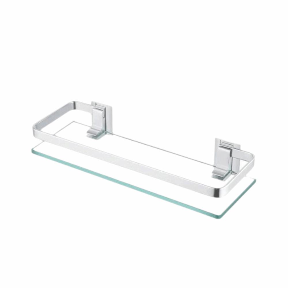 Silver Glass Shelf Organizer Tempered Thickened Glass Shower Caddy  Home Organization