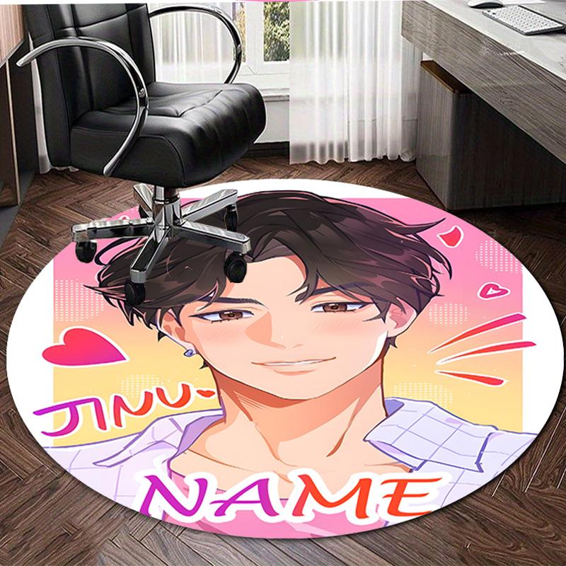 Personalized K-KPop Demon Hunters Round Chair Office Rug - Perfect for Mat, Office Chair & More - Ideal Gift for Birthdays and Holidays