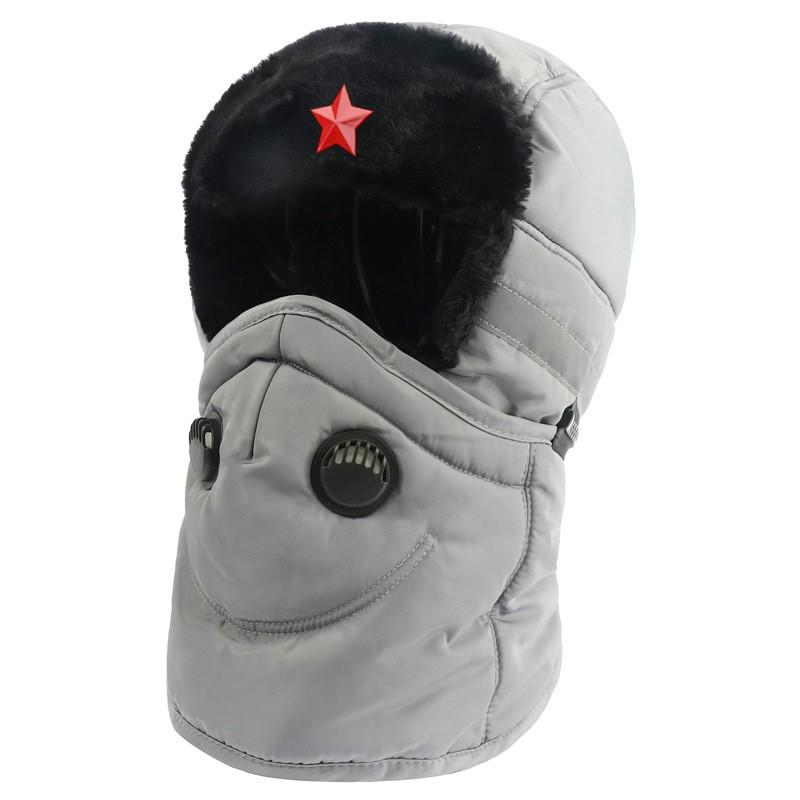 Winter Warm Fleece-lined Military Style Hat With Neck Gaiter Face Cover Windproof Waterproof Unisex Cap Cold Weather