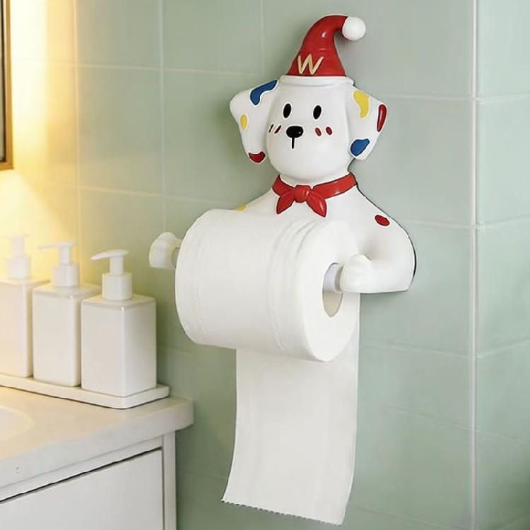 Adorable Puppy Shaped Bathroom Tissue Box No Screws Needed Suitable for Standard Rolls