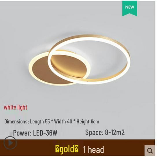 Modern Minimalist Gold Ring Ceiling Lamp for Living Room and Bedroom