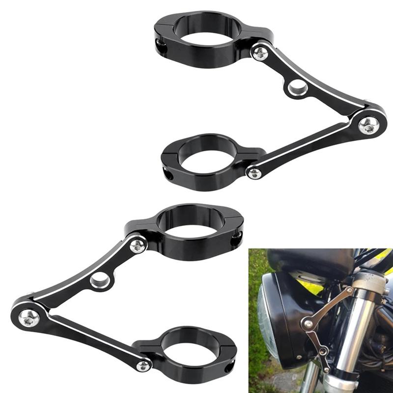 Headlight Bracket Mount Clamp Motorcycle Headlight Bracket Mount Clamp Headlight Mount Bracket For 39Mm-41Mm Black
