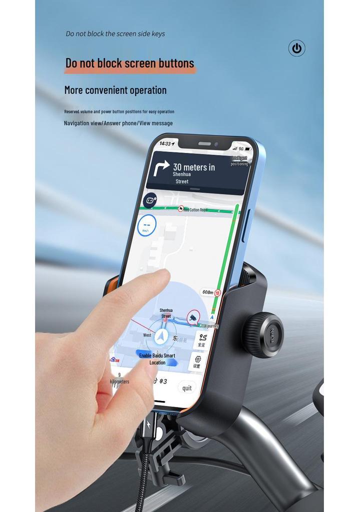 Anti-Shake Phone Mount for Bicycles and Motorcycles - Ideal for Navigation and Delivery