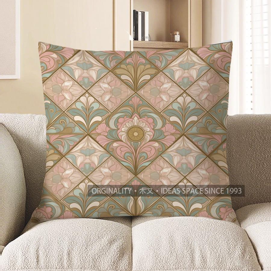 2D Floral Patterned Pillowcases For Cozy Decor Pattern Cushion Cover Suitable For Sofa Bedroom Car Pillow Cover