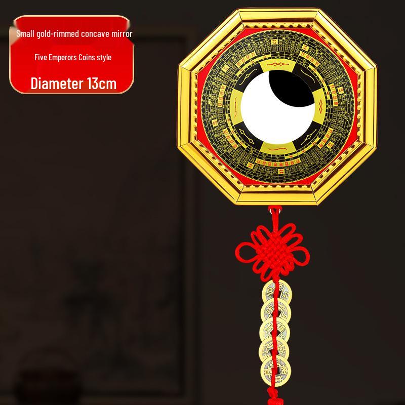 Gold Edge Compass Bagua Mirror for Door/Window Hanging