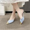 Fashion Simple Hot Selling Shoes Woman 2025 Female Slippers Heel Pointed High Flat Thin Slides Sexy Pumps High-Heeled Shoes