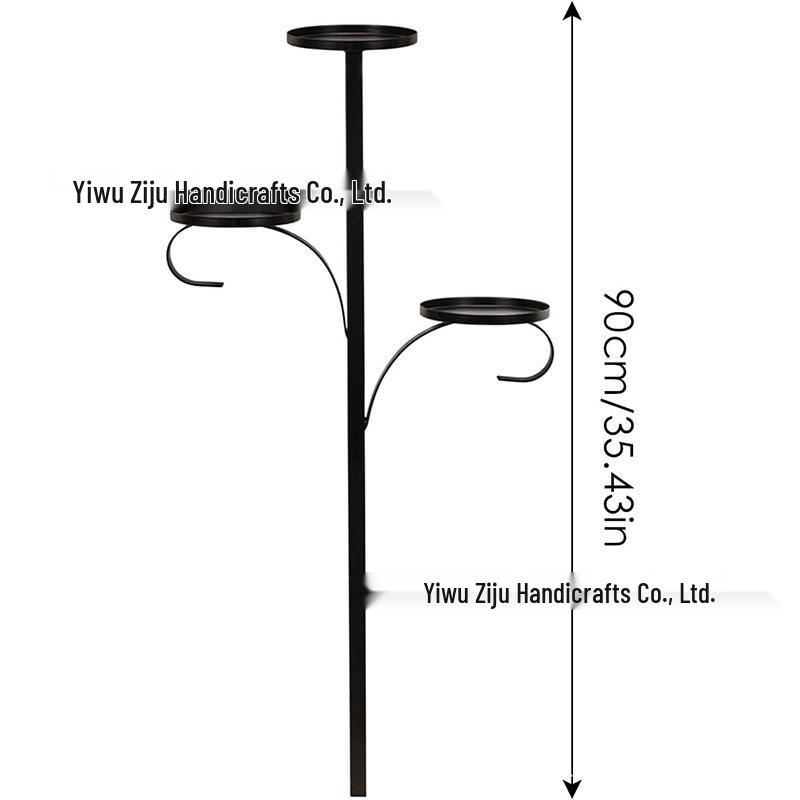 Black Triple Tree Topper Candelabra - Christmas Tree Decoration