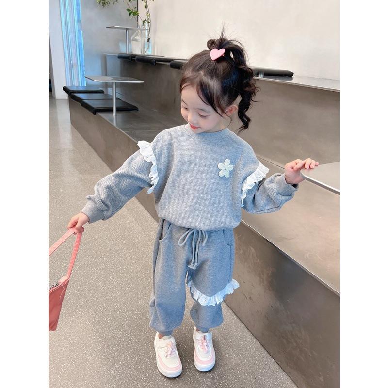 Girls Spring Autumn Fashion 2 Piece Set Long Sleeve Hoodie And Casual Pants Sporty Outfit For Toddler Kids