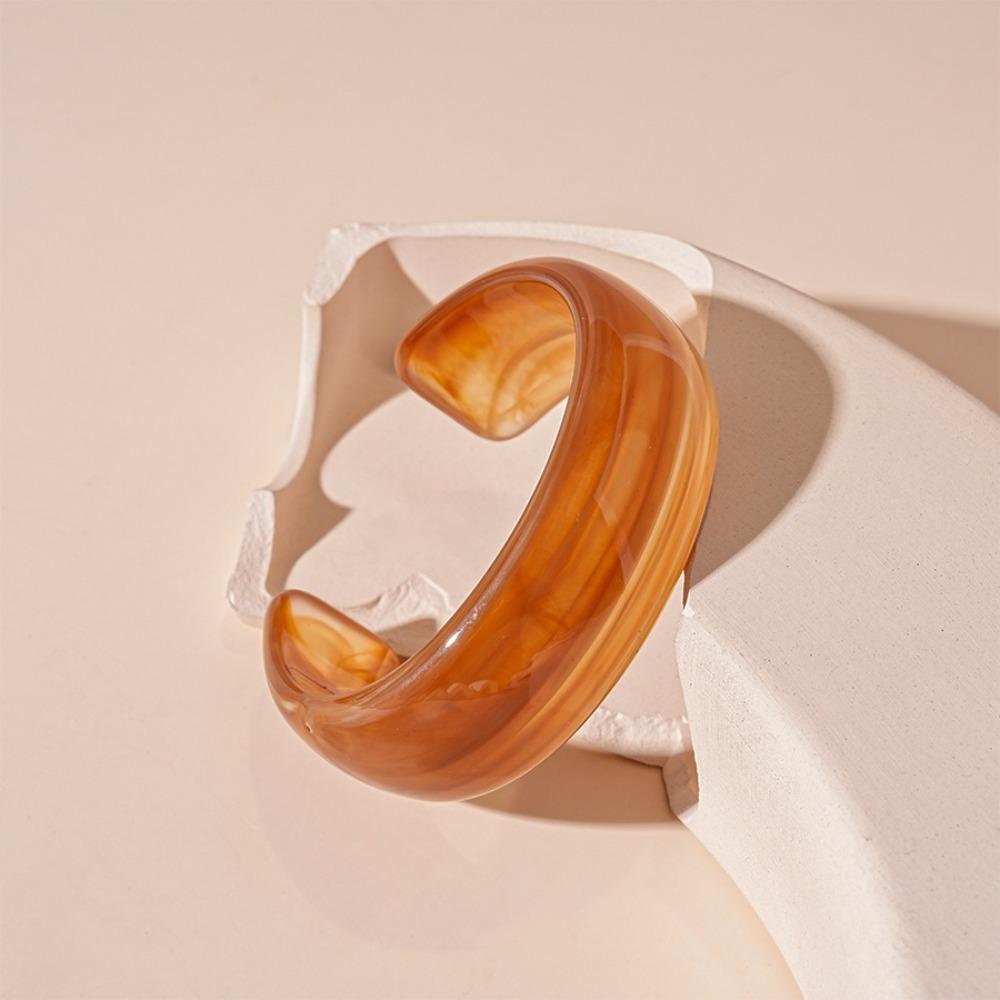 Geometric Acrylic Bangle Hip Hop Retro Hand Ring Fashion Irregular Wide Bracelet  Women