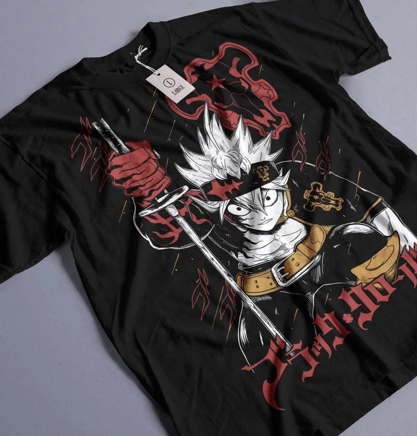 Anime Asta Yuno Black Clover Black T Shirt Size S 4XL S