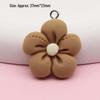 Fresh Cartoon Resin Sunflower Keychain Pendant - DIY Five-Petal Flower Ornament Accessory