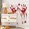Pegatinas de Halloween con estampado de sangre, horror, mano, puerta, ventana, baño, sombra, vidrio, fantasma femenino, calcomanía de pared, decoración de Halloween