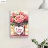 I Love Mom Pink Roses Jar Tin Sign Rustic Wall Art Bedroom Decor 8x12 Inch