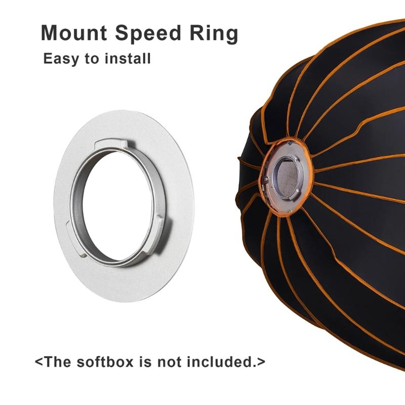 Convenient Softbox Mount Speed Rings Adapter for ML60Bi/ML60 Softbox Easy Mounting Metal Speed Rings Replacement