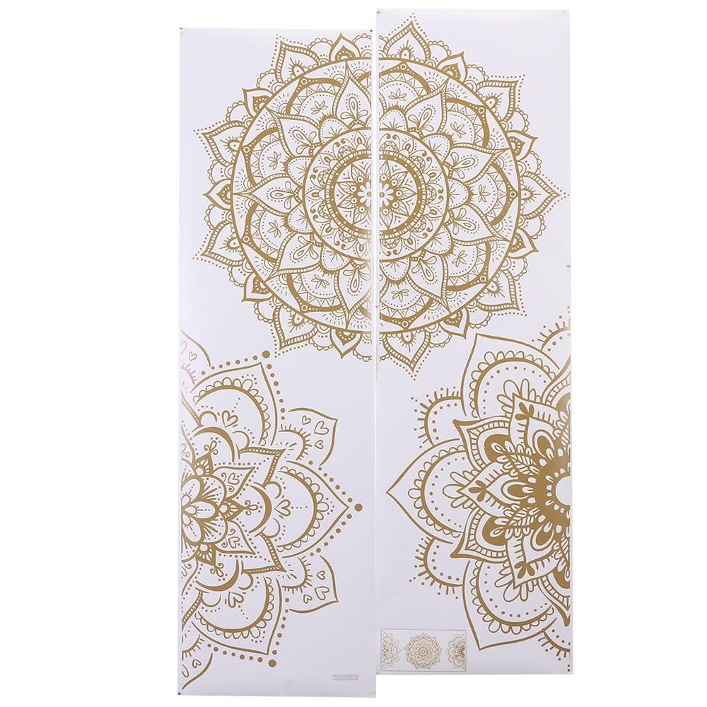 4 ks Zlatá Boho Mandala Samolepka na zeď PVC Samolepky na zeď Dekor Poloviční Mandala Nástěnná nálepka Ložnice