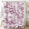 Luxurious Pink Paper Flowers Shower Curtain Waterproof Decoration For Bathroom Accessories Size 180X205Cm (70 X 80)