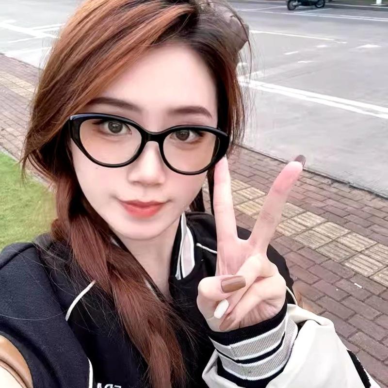 Glasses Anti-blue Myopia Glasses Can Be Matched with Degree Men's and Women's Plate Plain Glasses Frames