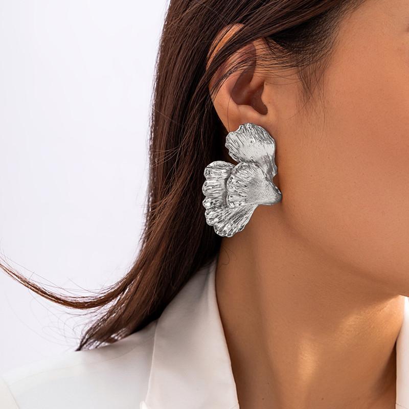 

Vintage Earrings Women Bohemian Big Irregular Geometric Gold Metal Dangle Drop Earrings Exaggerated Jewelry серебряный