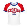 Women's Casual V Neck Short Sleeve Pullover T Shirt Letter Print Top with National Names for Soccer Support Fans